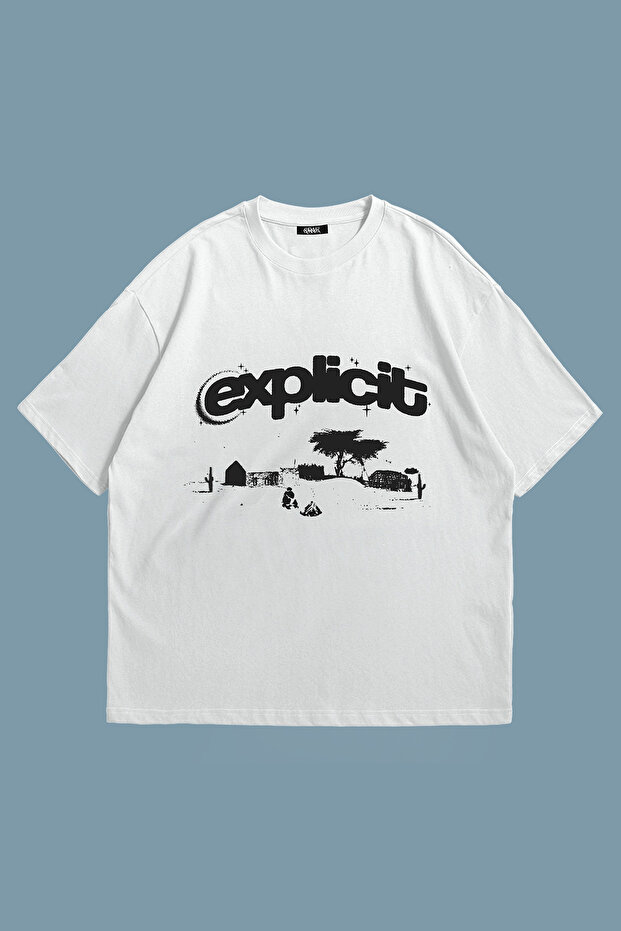 Explicit Printed Unisex Oversize T-Shirt