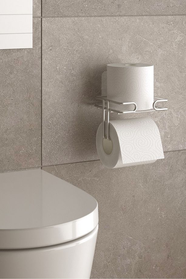 Teknotel Yapışkanlı Tuvalet Kağıtlık Wc Kağıdı Askısı Krom St175 - 1