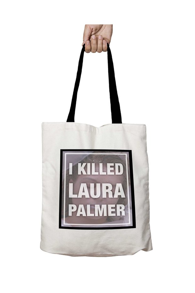 Black Handle Twin Peaks I Killed Laura Palmer Photo Dead Washable School Shoulder Bag