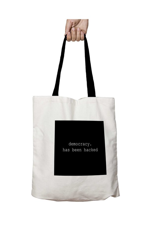 Black Handles Democracy Has Been Hacked Mr Robot Washable School Shoulder Bag