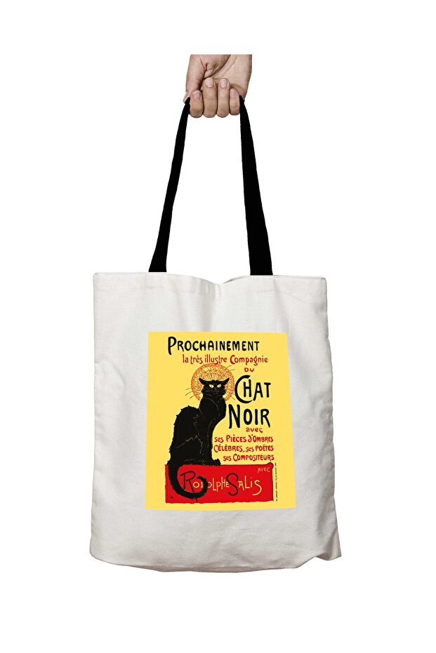 حقيبة كتف مدرسية قابلة للغسل بمقبض أسود من Chat Noir