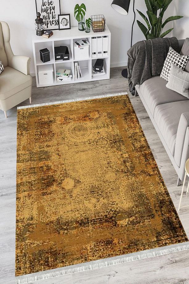 Doku Westa Kaymaz Tabanlı Yıkanabilir Antibakteriyel Dijital Baskı Doku Halı Kilim - 2