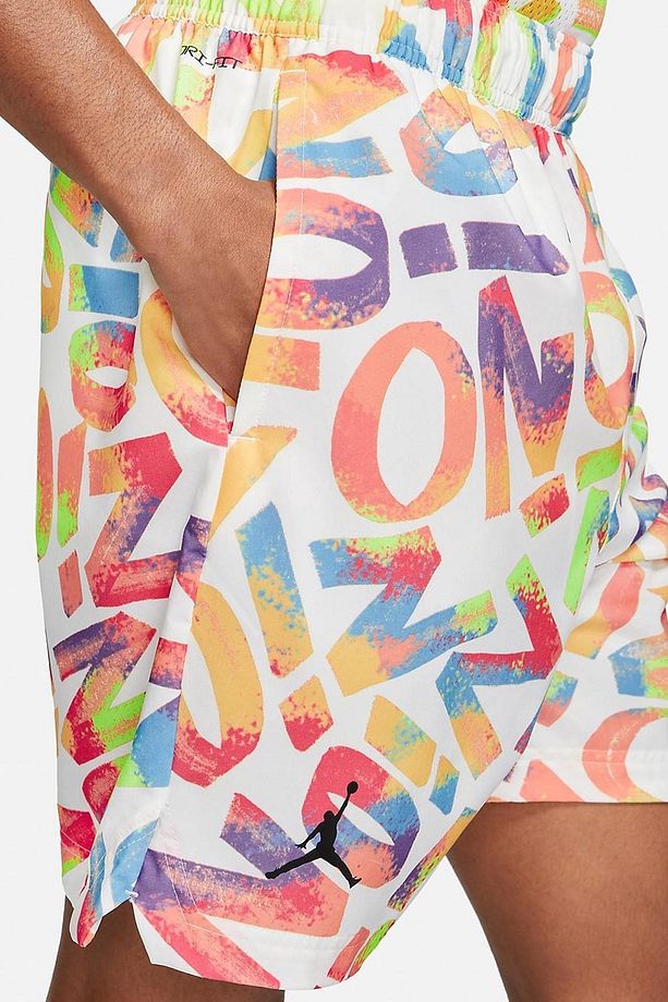 Jordan Zion Dri-fit Performance Aop Dokuma Erkek Şort Beyaz - 4