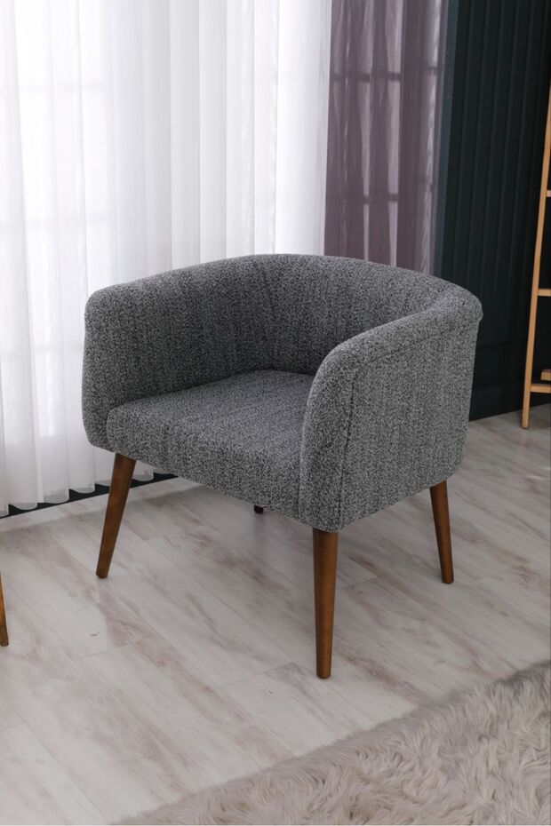 Hobyy  Ahşap Berjer, Ayaklı Berjer ,Modern Berjer,Bohem Kumaş - 3