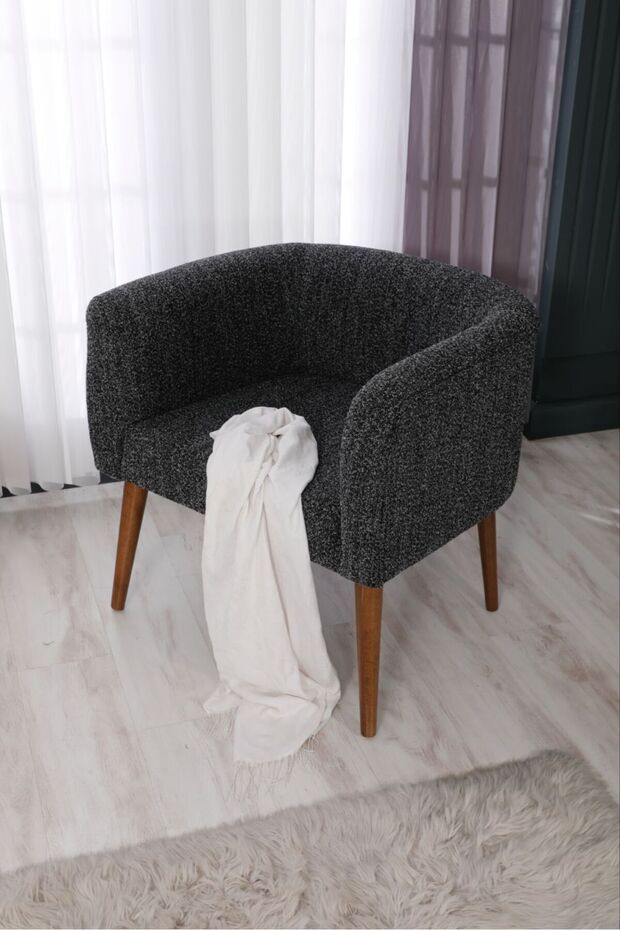 Hobyy  Ahşap Berjer, Ayaklı Berjer ,Modern Berjer,Bohem Kumaş - 1