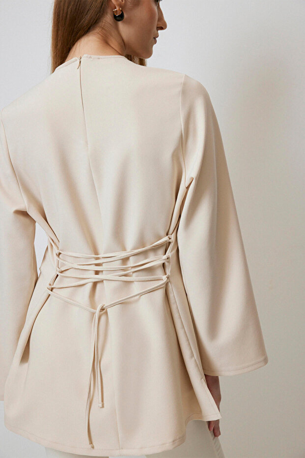 Crype Bluz with Cross Binding Detail - 5