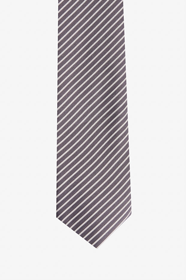 ربطة عنق رجالية منقوشة باللون الرمادي النيلي - 2