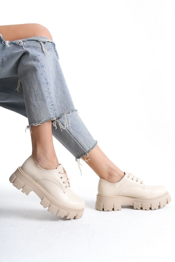 Kalın Tabanlı Bağcıklı Loafer Ayakkabı - 3