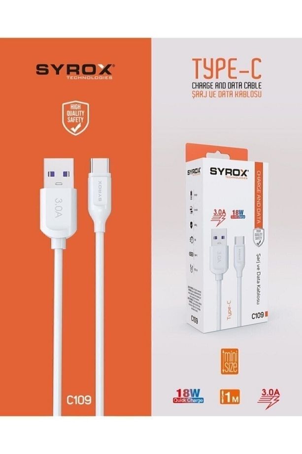 C109 Type-c Girişli 18w 3.0a Hızlı Şarj Ve Data Kablosu - 1