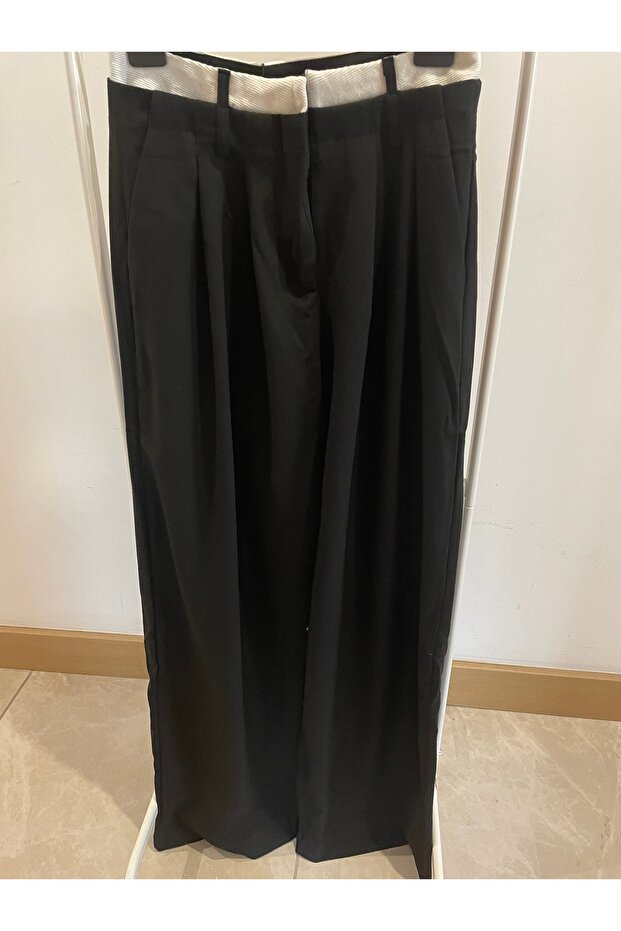 Siyah Palazzo Pantolon - 6