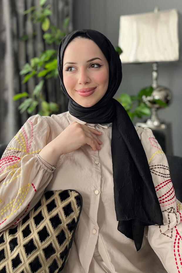 Bambu Kraş Şal - 6060700-911 - Siyah - 1