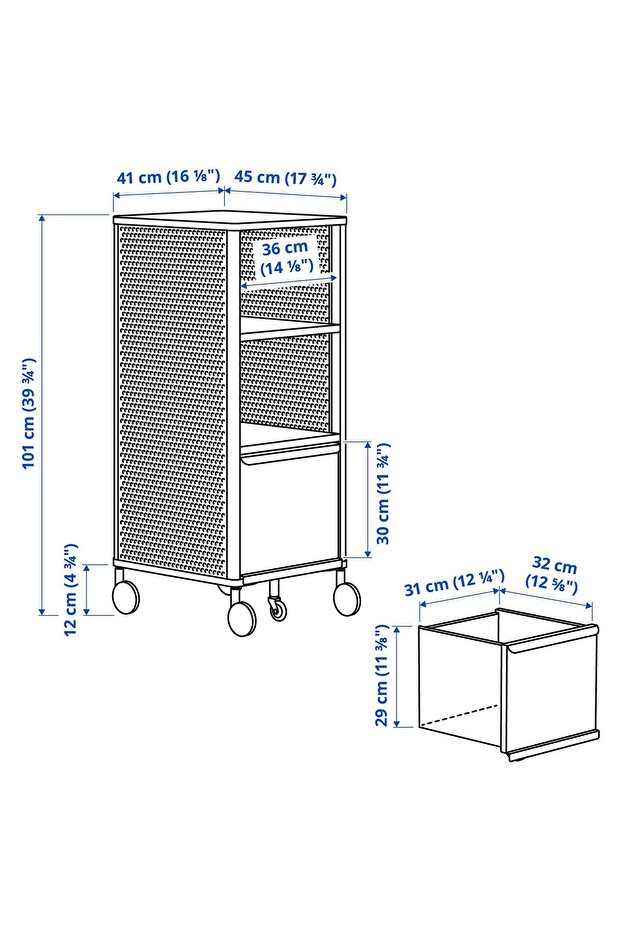 ofis dolabı, siyah, 41x101 cm - 5