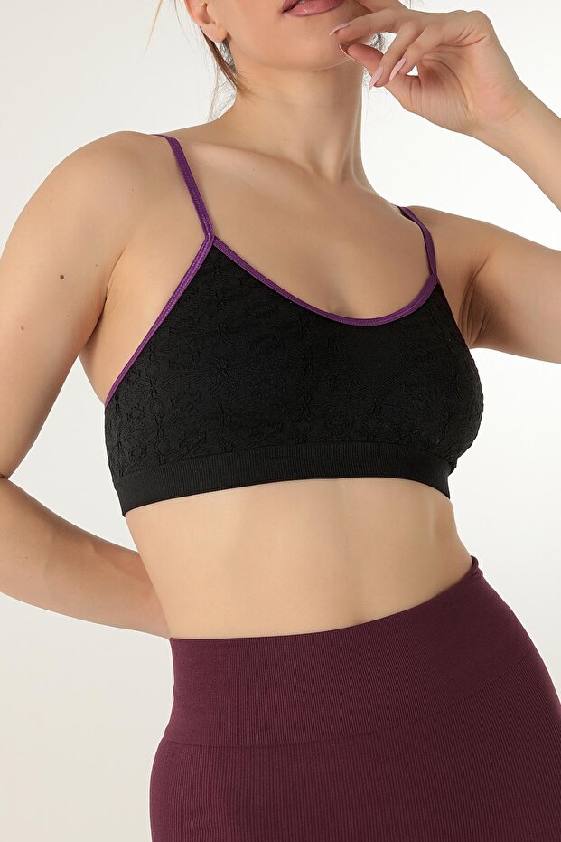 Seamless Embossed Patterned Bustier - 2