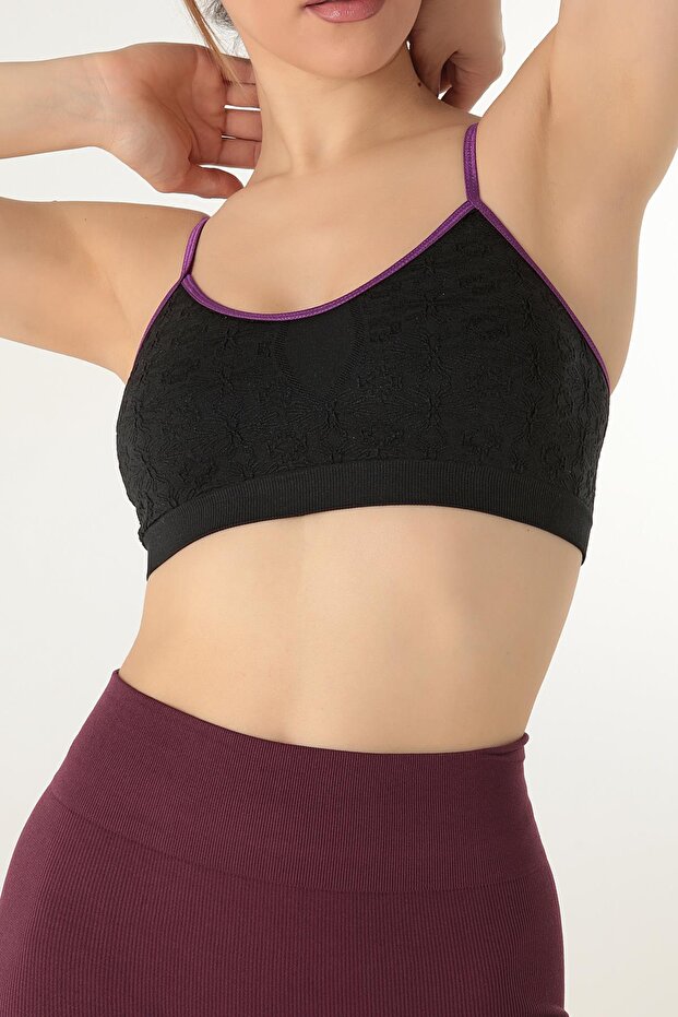 Seamless Embossed Patterned Bustier - 1