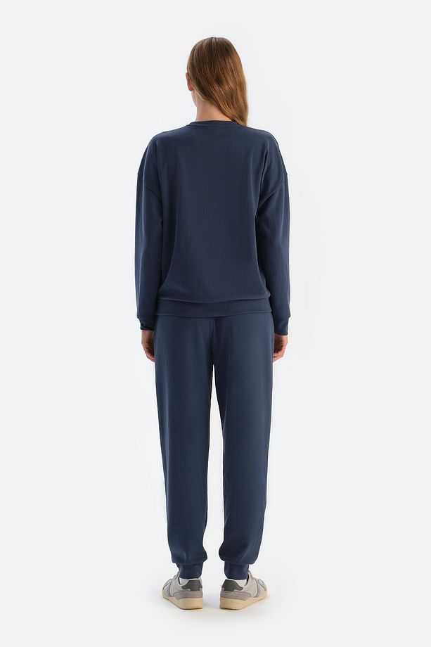 Lacivert Jogger Paça Modal Pantolon - 2