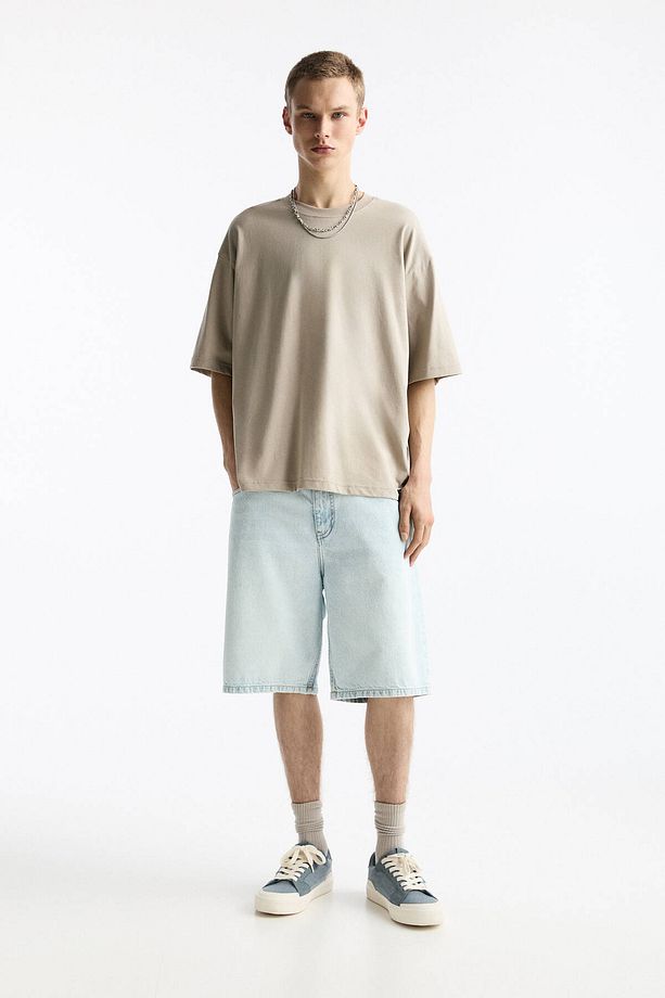 Baggy denim bermuda şort - 2