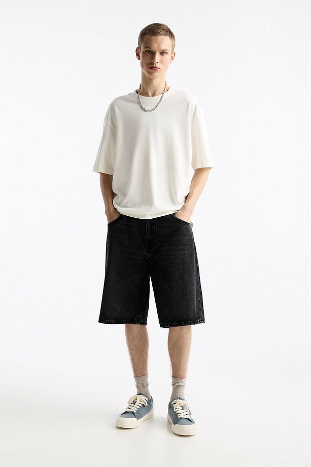 Baggy denim bermuda şort - 2