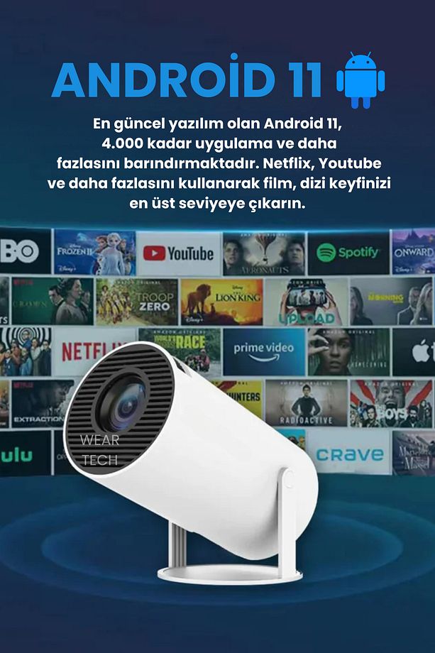 Hy300 Pro Upgrade Taşınabilir Projeksiyon Cihazı Ultra Hd Android Ev Projektörü Wifi,bluetooth,hdmı - 5