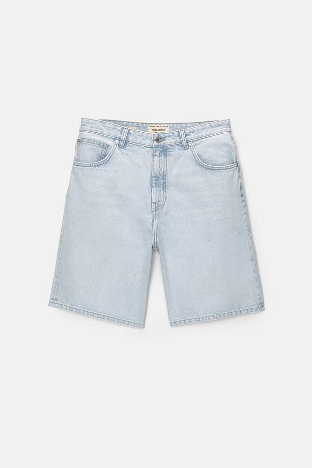 Baggy denim bermuda şort - 6