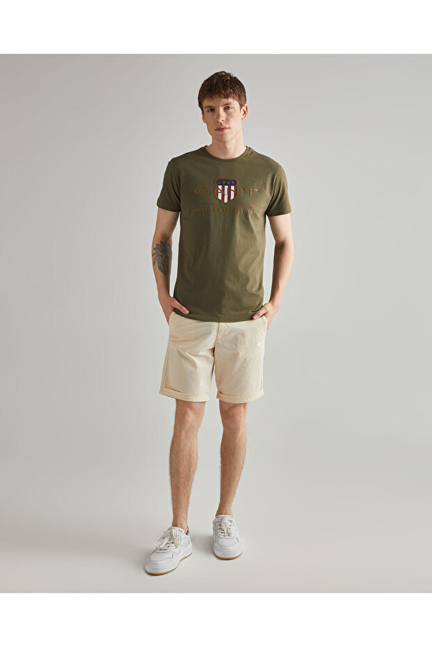 Erkek Krem Regular Fit Şort - 1