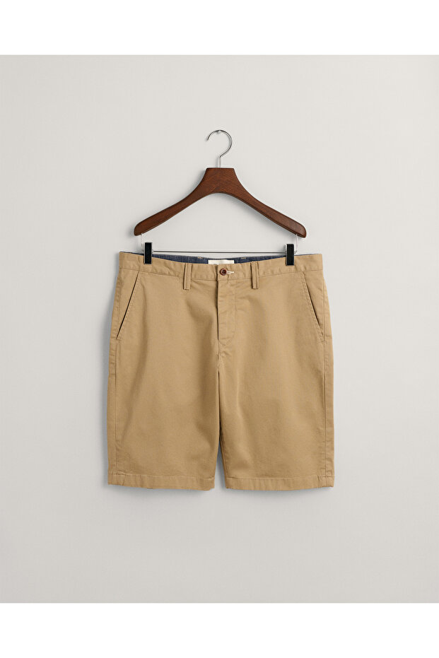 Erkek Bej Relaxed Fit Chino Şort - 4