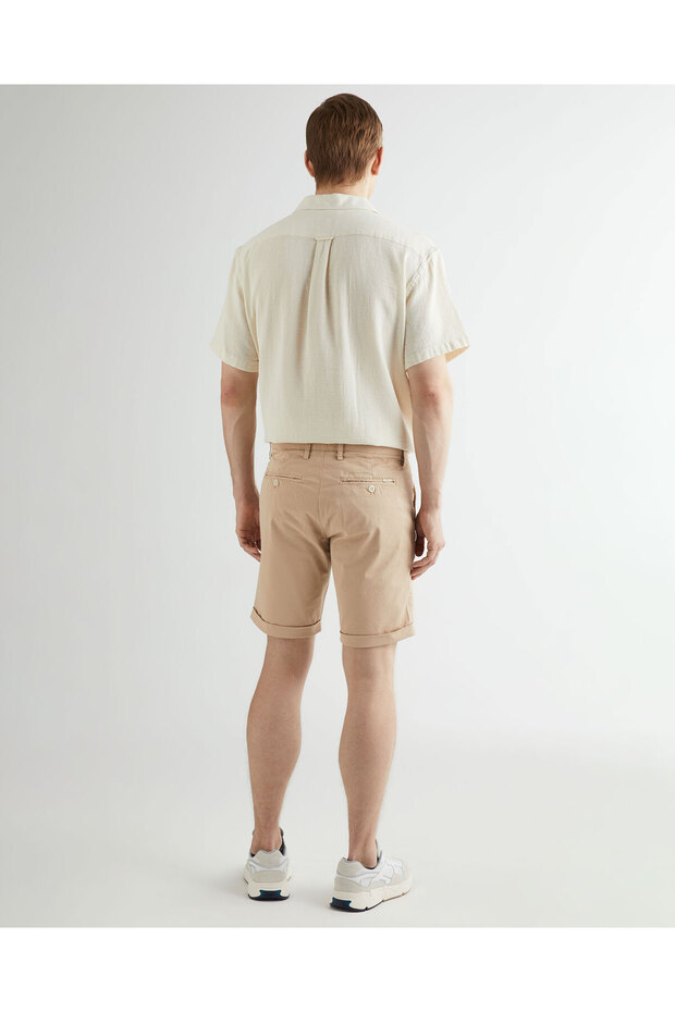 Erkek Bej Regular Fit Şort - 2