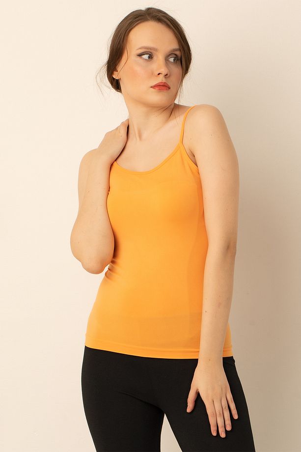 İnce Askılı Seamless Tişört - 5