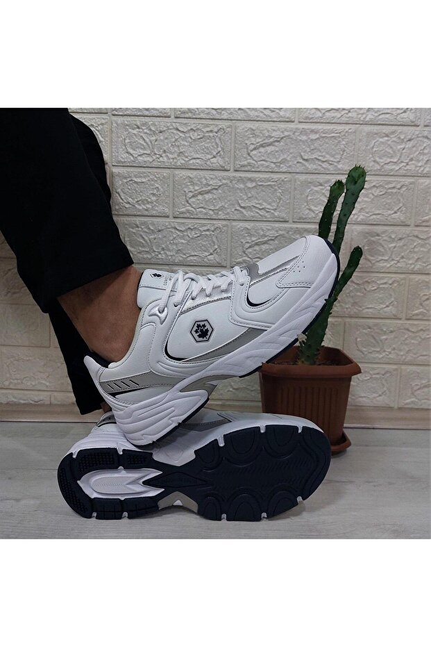 Pol Pu White Memor Foam Comfortable Sole Men's Sports Shoes