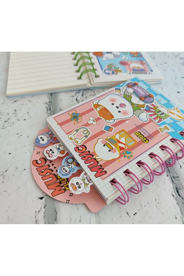 A6 Bookmark Spiraled Concept Notebook Notepad Lined Notebook 80 Sheets 1 Pcs - 3