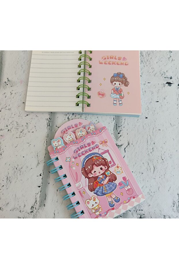 A6 Bookmark Spiraled Concept Notebook Notepad Lined Notebook 80 Sheets 1 Pcs - 1