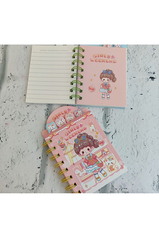 A6 Bookmark Spiraled Concept Notebook Notepad Lined Notebook 80 Sheets 1 Pcs - 3