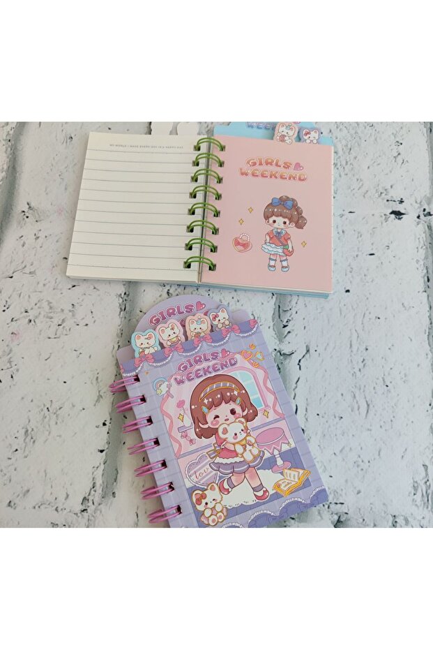 A6 Bookmark Spiraled Concept Notebook Notepad Lined Notebook 80 Sheets 1 Pcs - 6