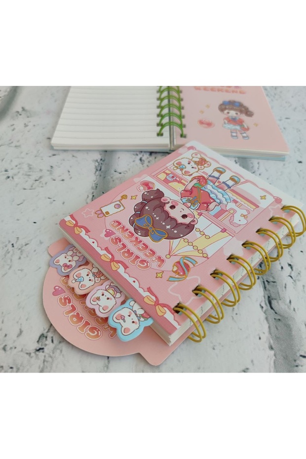 A6 Bookmark Spiraled Concept Notebook Notepad Lined Notebook 80 Sheets 1 Pcs - 3