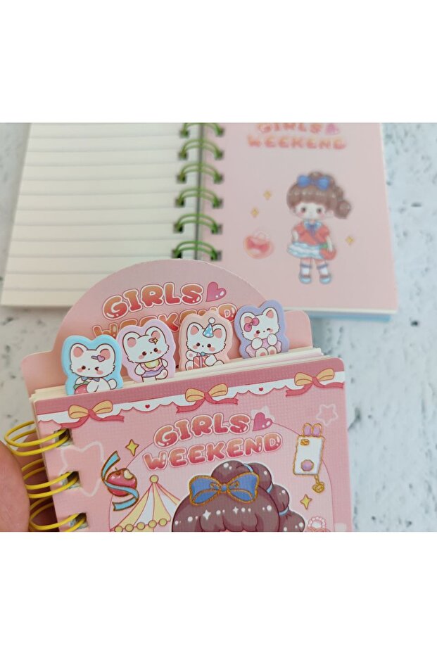 A6 Bookmark Spiraled Concept Notebook Notepad Lined Notebook 80 Sheets 1 Pcs - 2