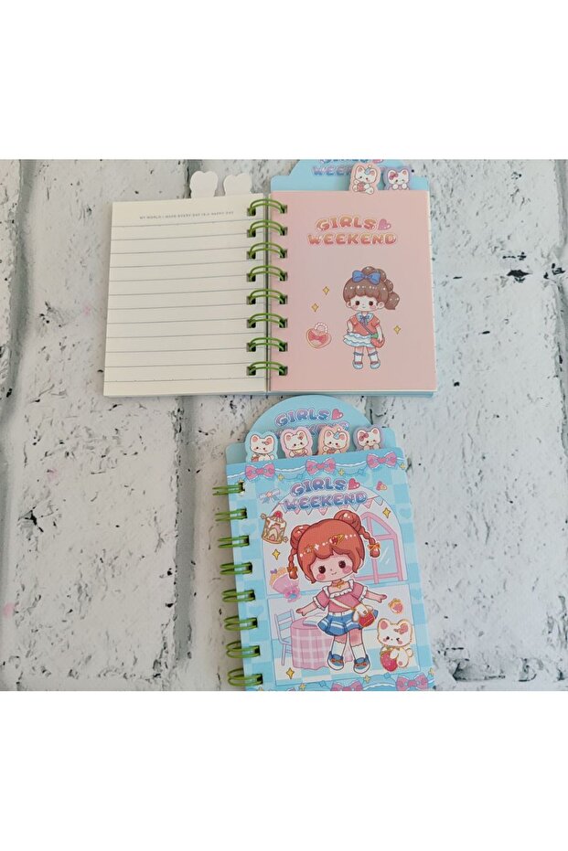 A6 Bookmark Spiraled Concept Notebook Notepad Lined Notebook 80 Sheets 1 Pcs - 2