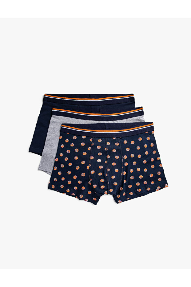 Pamuklu 3'lü Basic Boxer - 1