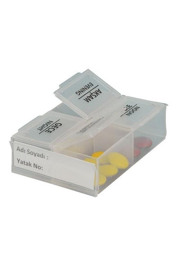 ® 4 Öğün Günlük Hap İlaç Saklama Taşıma Kutusu İlaç Hatırlatıcı - 3
