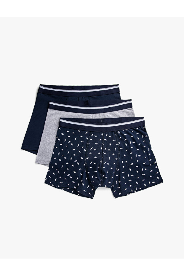 Pamuklu 3'lü Basic Boxer Set - 4