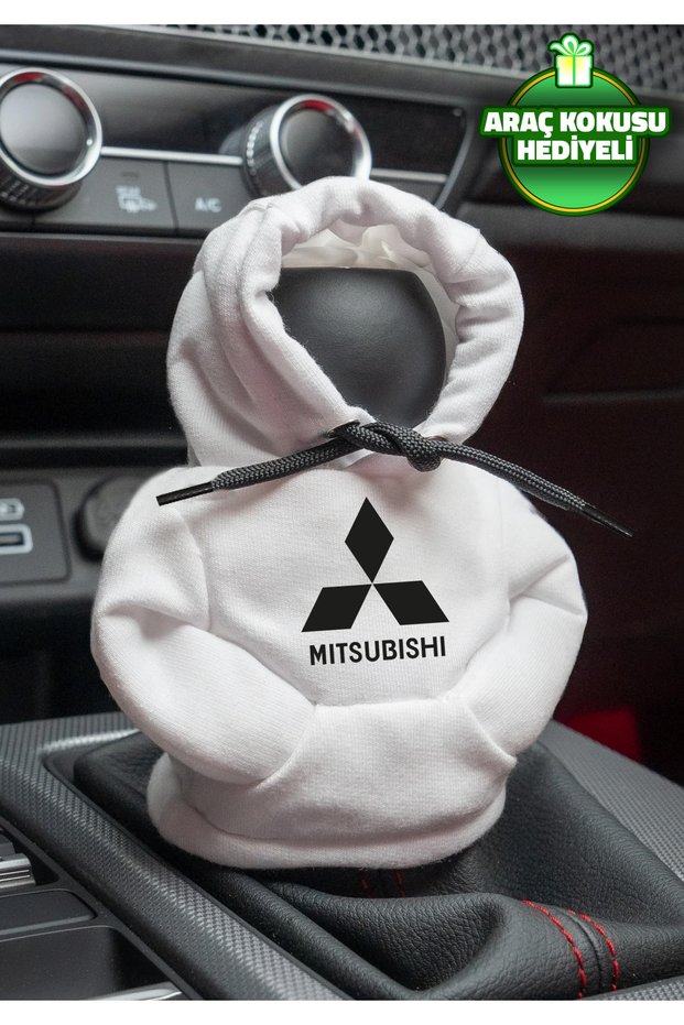 Mitsubishi White Gear Shift Hoodie - Car Wear Fleece Knob Sweat Accessory