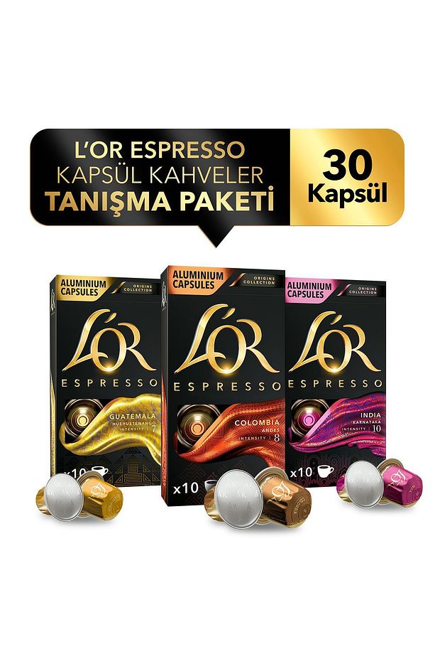 Espresso Origin Tanışma Paketi Nespresso Uyumlu Alüminyum Kapsül Kahve (10 X 3 PAKET) - 1