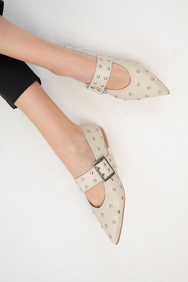 Bézs színű női balerinák 19993 - 4