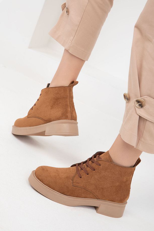Taba Süet Kadın Bot & Bootie 18349 - 3