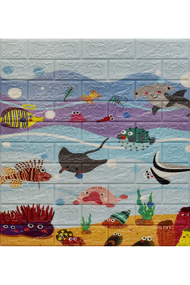 70x77cm (0,53m2) Kendinden Yapışkanlı Çocuk Odası Esnek Sünger Duvar Paneli - 4
