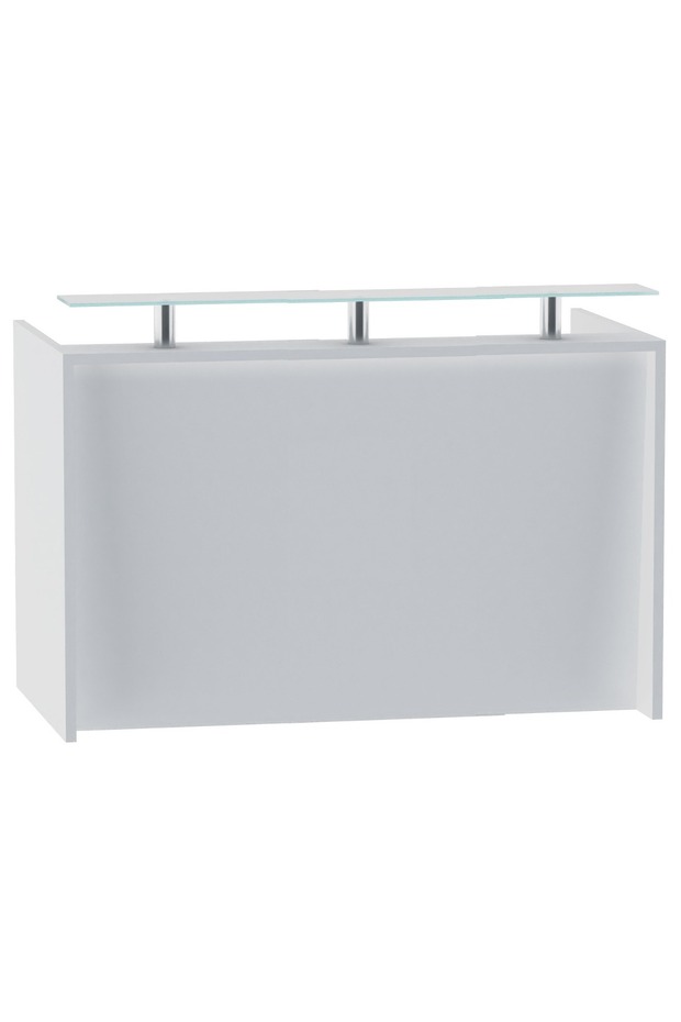 R06 White Office Reception Desk Without Drawers - 160cm