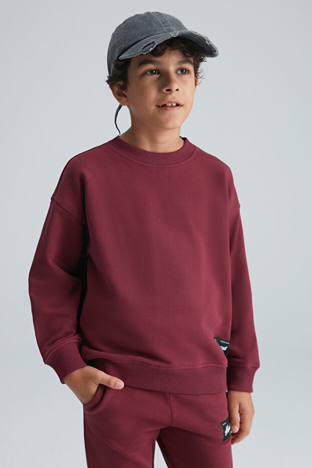 NACER Erkek Çocuk Süs Etiketi Comfort Bordo Eşofman Takımı - 4