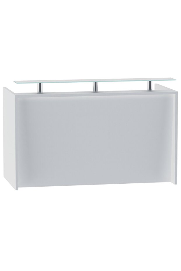 R06 White Office Reception Desk Without Drawers - 180cm
