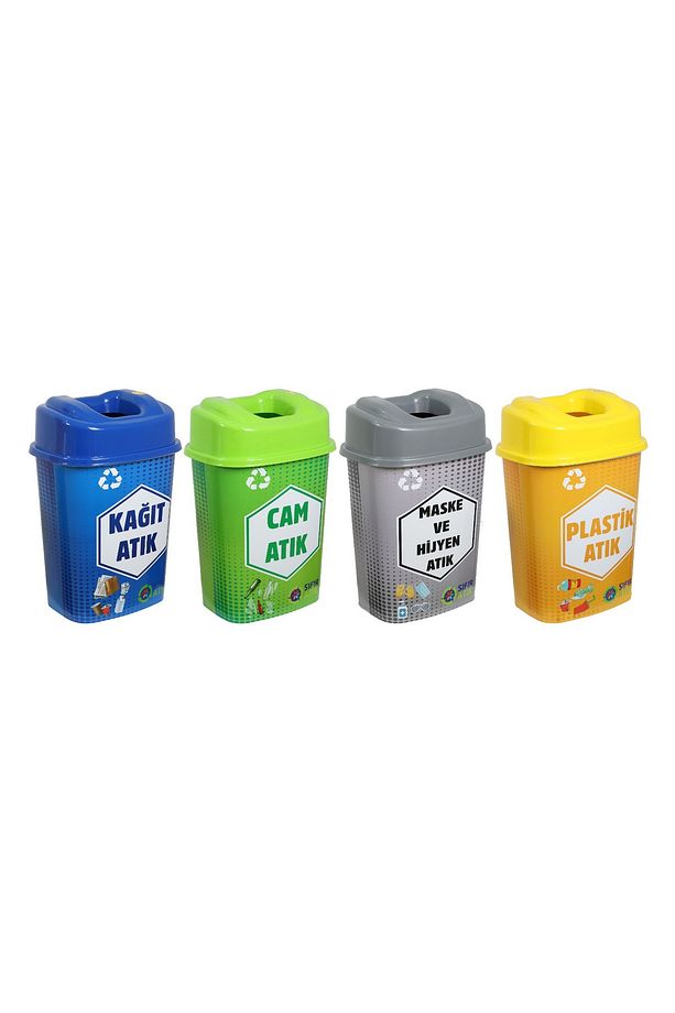 Sıfır Atık Kutusu - Geri Dönüşüm Kutusu 4'lü Set 60 Lt - 1