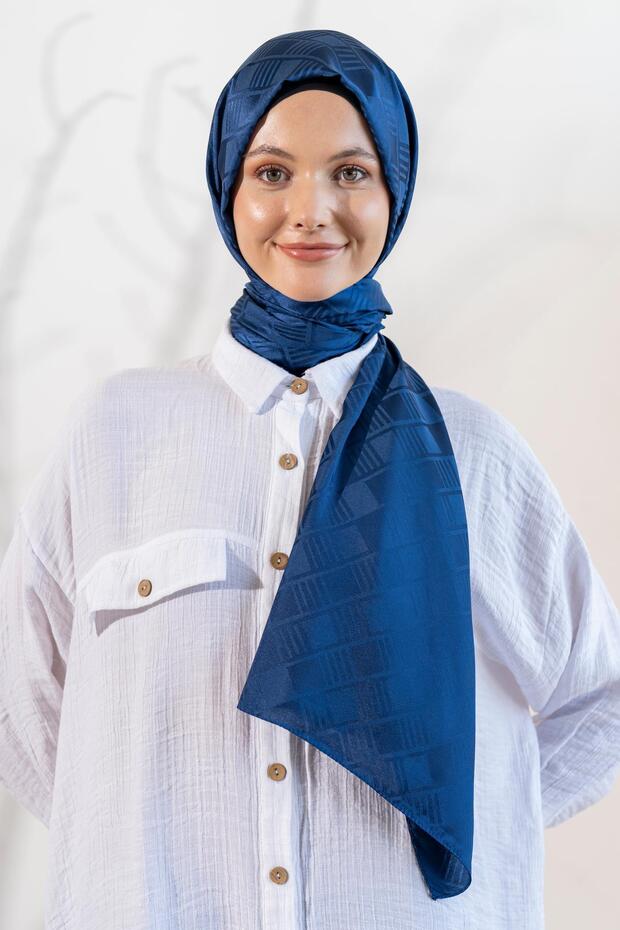 شال جاكار منقوش مكعب للنساء