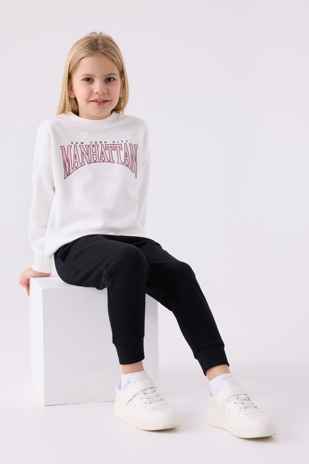 KIZ ÇOCUK EŞOFMAN TAKIM ,ÜÇ İPLİK DOKUMA - 1