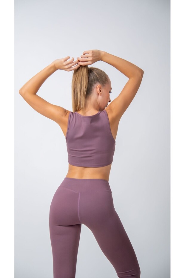 Kolsuz Crop Top Mor - 3